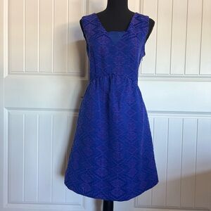 Maeve Royal Blue Geometric Midi Dress